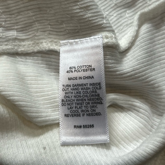 Express Off-White Ribbed Sequin Tank Top - Picture 9 of 9